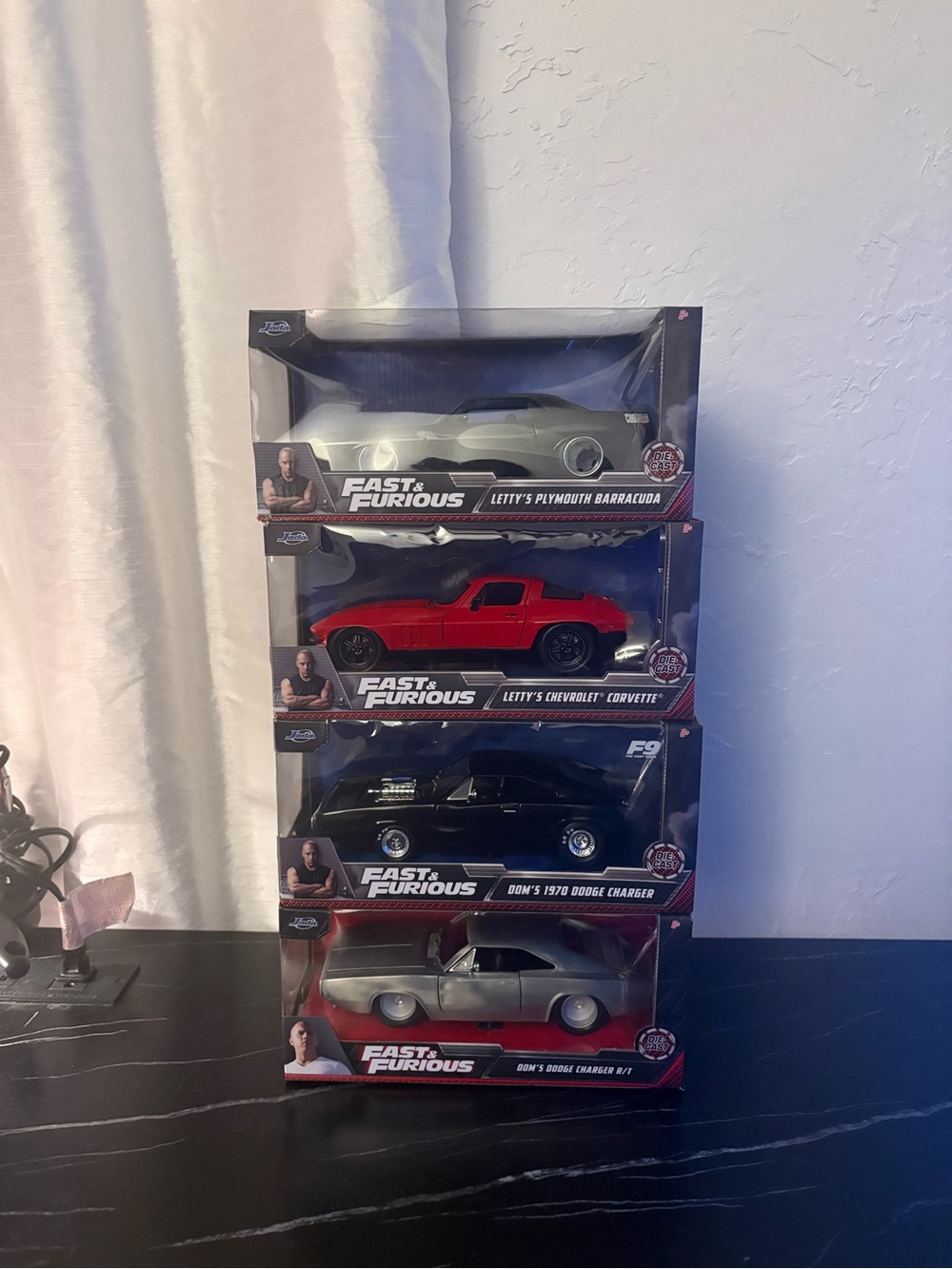 Fast & Furious Diecast Car Collection - Silver, Red, Black